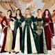 Robe de Palais Aristocratique Vert Foncé pour Adultes Costume Médiéval Rétro Vêtements de