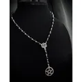 SABBAT-Collier chapelet pentacle en onyx et argent fait à la main bijoux