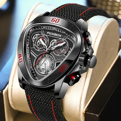 LIGE – montre en cuir pour hommes marque de luxe Sport Quartz étanche chronographe FOXBOX
