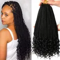 22 pouces Boîte De Tresses Boucle Crochet Tresse Extensions De Cheveux 22 roots Box Tresses Bouclés