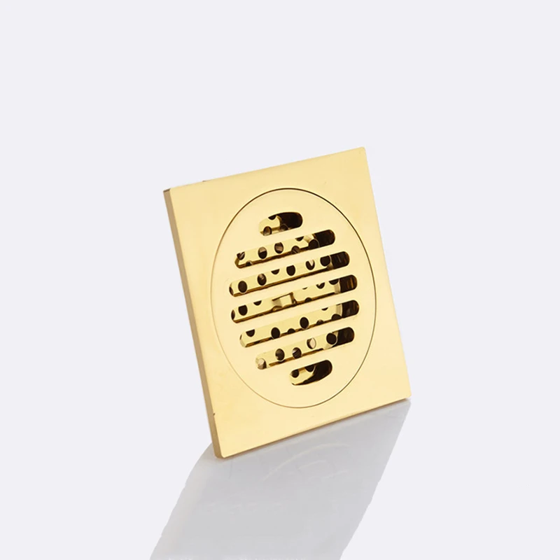 1pc bain Drain de sol 10*10cm or salle de bain douche carré Drain crépine vente directe d'usine salle de bain Drain sol