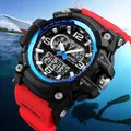 SKMEI – montre-bracelet de sport pour hommes chronographe numérique à Quartz trois fois LED
