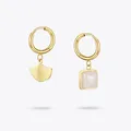 Enfashion-Boucles d'oreilles assorties Ginkscalp pour femmes boucle d'oreille goutte acier