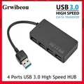 Grwibeou – HUB USB 3.0 haute vitesse séparateur 4 Ports extenseur Multiple USB accessoires