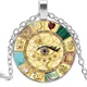 Boho SAF's Eye Lucky Charm Verre Cabochon Pendentif Collier Pull pour Homme et Femme JOGift Bijoux