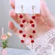 Boucles d'oreilles en forme de pétales de Rose rouge pour femmes accessoires de bijoux Design