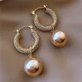 Boucles d'oreilles en perles pour femmes grande Simulation exagérée bijoux de fiançailles et de