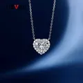 OEVAS – collier avec pendentif en forme de cœur en argent Sterling 100% 925 diamant à haute teneur