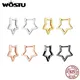 WOSTU – boucles d'oreilles en forme d'étoile pour femmes en argent Sterling 925 or noir