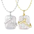 Collier à la mode en forme d'amoureux carré de perles baroques pendentif de Couple collier à