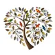 Décor d'art mural d'arbre généalogique en forme de coeur oiseau sur branche d'arbre arbre de vie