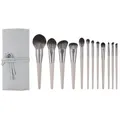 Kit de pinceaux de maquillage gris pour fard à joues fond de teint surligneur fard à barrage 12