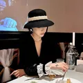 Hepburn-Chapeau haut de forme en laine rétro pour femme chapeau en feutre de laine polyvalent