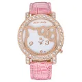 Montre de dessin animé pour enfants mode incrustée cadran en zircon mignon style KT cat montre