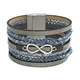 Amorcome – Bracelet à enrouler en cuir véritable pour femme breloque Boho symbole infini perles