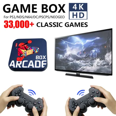 Arcade Box – Console de jeu vidéo rétro 4K hd avec 33000 jeux inclus pour PS1 NDS N64 MAME DC