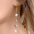 Boucles d'oreilles en perles naturelles grises baroques bijoux pour femmes cadeau de mariage