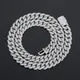 Collier en argent regardé S925 pour homme sertissage de griffes cubaines rondes pierre AAA + CZ