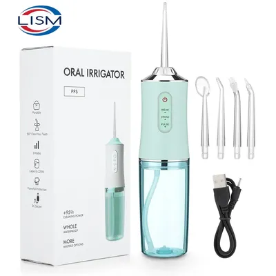 Irrigateur Buccal Rechargeable par USB Jet Dentaire Portable Cure Dents à 4 Embouts 220 ml 3