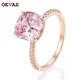 OEVAS-Bagues en diamant rose à haute teneur en carbone pour femme 100% argent regardé 925 10x10mm