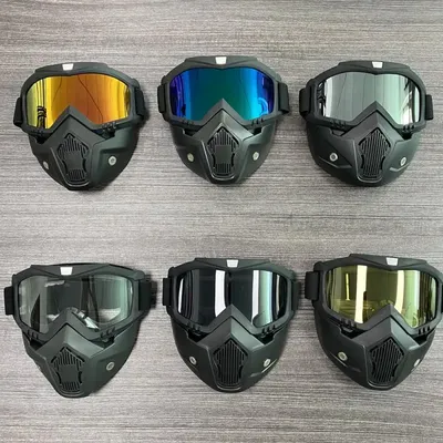 Lunettes de Snowboard unisexes masque coupe-vent de ski lunettes de moto détachables protection