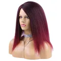 Belle Show – perruque Afro Yaki cheveux crépus lisses couleur rouge vin haute température 14