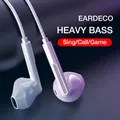 EARDECO-Écouteurs filaires de type C avec micro écouteurs filaires mobiles écouteurs de téléphone
