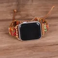 Bracelet de montre en pierre naturelle faite à la main pour Apple Watch 7 Chakra Energy Reiki