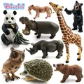 Figurine d'action modèle animal cerf hippopotame girafe élan zèbre renard lapin chat loup