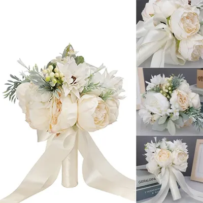 Bouquet romantique de mariage pour mariée Bouquet de roses de demoiselle d'honneur pour fête décor