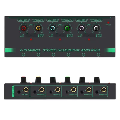 4 6 canaux Stéréo Casque Amplificateur Mini Portable Amplificateur Audio Splitter Écouteurs Ultra