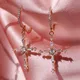 Huretailers-Boucles d'oreilles en forme de croix pour femmes boucles d'oreilles en cristal bijoux
