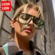 Leondiscuting-Lunettes de soleil ovales pour femmes et hommes en plastique verres vintage de