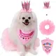 Fournitures de fête pour chien jupe tutu pour animaux de compagnie bandana et couronne costume