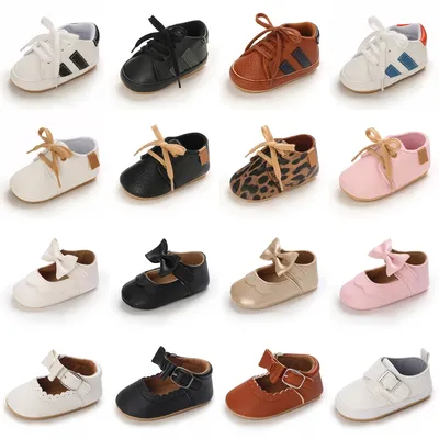 Baskets multicolores antidérapantes pour bébés chaussures de princesse en PU pour garçons et