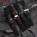 Bracelet de montre en Nylon épais pour hommes en cuir 20mm 22mm pour seiko mido omega timex