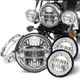 Lampe de sauna LED pour moto Harley Davidson noir chrome 7 pouces 4.5 pouces antibrouillard