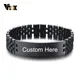 Vnox-Bracelet personnalisé épais en acier inoxydable pour homme bracelet de montre noir poli à la