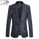 Blazer imbibé de jacquard rose pour hommes veste mince olympiques vintage mode masculine robe de