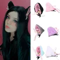 Pince à cheveux oreilles de chat avec cloche 2 pièces/lot noir rose blanc fête Cosplay renard