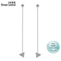 DreamCarnival-Boucles d'oreilles pendantes longues en argent 1989 pour femme bijoux en rhodium