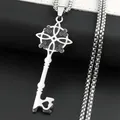 Collier avec pendentif clé en acier inoxydable bijou en forme de Triskelion et de nœud celtique