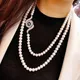 Long collier de perles exquis pour femmes collier de perles naturelles d'eau douce pour mariage