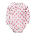 Kavkas – vêtements pour bébé fille 100% coton manches longues dessin animé rose amour imprimé