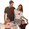 Ensemble de vêtements d'été pour mère et fille tenue de famille à manches courtes T-shirt assorti