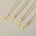 Femmes mode collier initial Style Antique conçu lettre A-Z 26 initiale Collares bijoux en acier