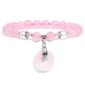 Bracelets à boucle de paix pour hommes et femmes perles blanches quartz Rose Labradorite œil de