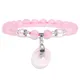 Bracelets à boucle de paix pour hommes et femmes perles blanches quartz Rose Labradorite œil de