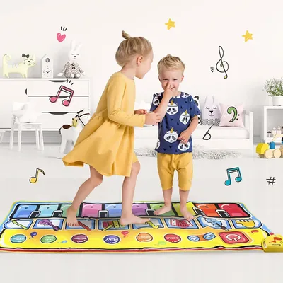 Tapis de sol de danse et Piano Musical pour enfants 148x60cm tapis de jeu tactile jouets