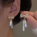 Boucles d'oreilles pendantes en cristal lapin pour filles nœud papillon nuage aucun papillon de